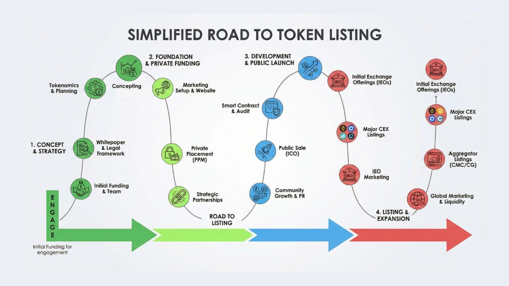 Multi-CEX token listing roadmap